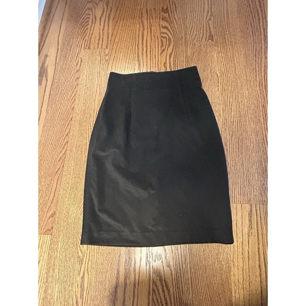 AZUR FEMME Black Pencil Skirt Women's XS High Waist Classic Knee Length